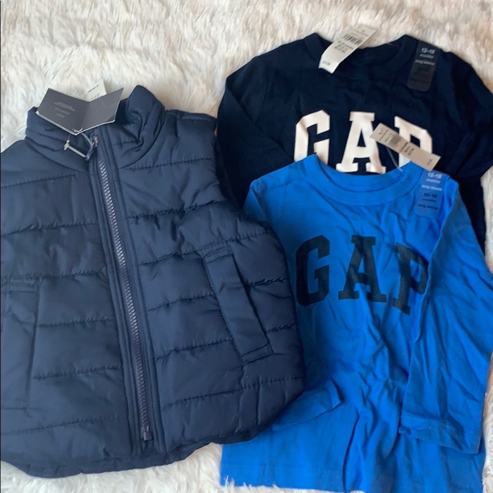 Gap shirts and Vest (12-18 mths)